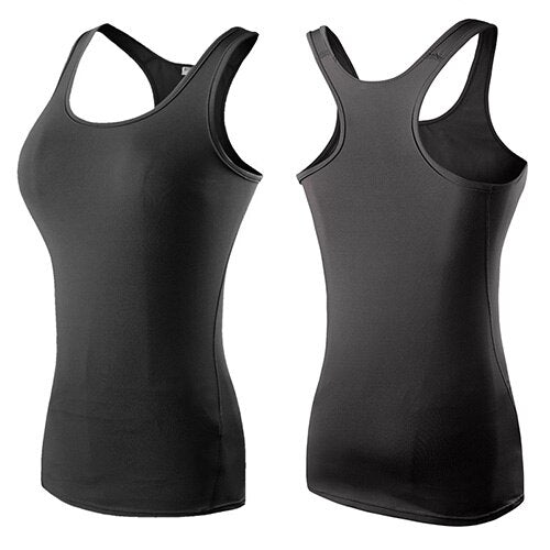 Gym Top Black Sleeveless Yoga Top Gym Women Shirt Fitness T-Shirts Dry
