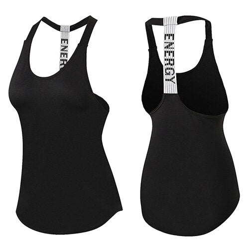 Gym Top Black Sleeveless Yoga Top Gym Women Shirt Fitness T-Shirts Dry Workout Tops Sports Tops