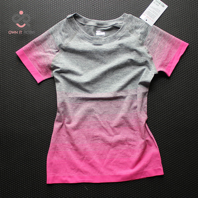 Gym Women's Sport Shirts Quick Dry Running T-shirt Sleeve Fitness Clothes Tees & Tops Deporte
