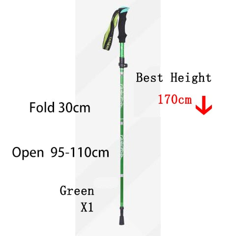 5-Section Outdoor Fold Trekking Pole Camping Portable Walking Hiking Stick