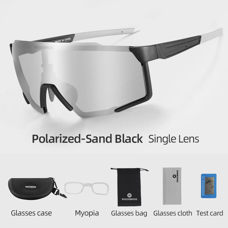 ROCKBROS Polarized Photochromic Cycling Glasses Bike Glasses Outdoor Sports MTB Bicycle Sunglasses
