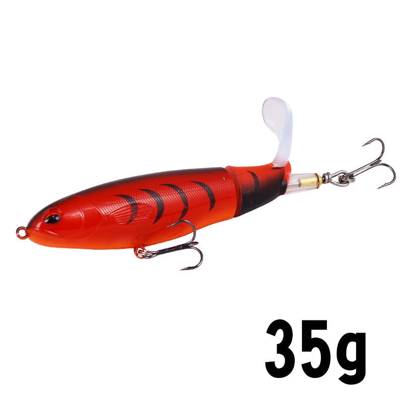 1PCS Whopper Popper 10cm/14cm Topwater Fishing Lure Artificial Bait Hard Plopper Soft Rotating Tail