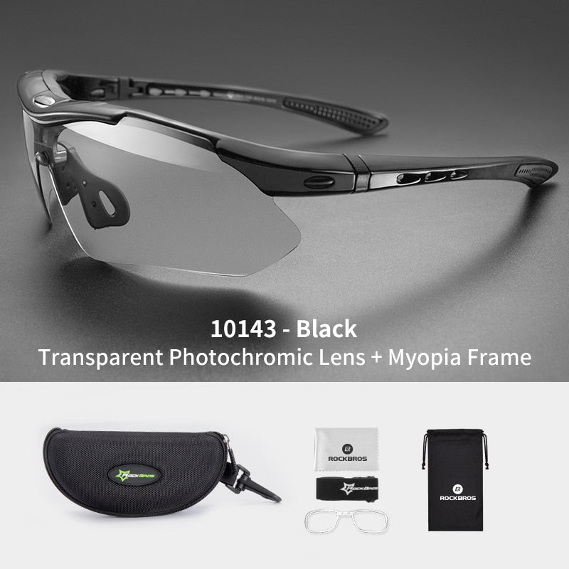 ROCKBROS Photochromic Cycling Glasses Bicycle UV400 Sports Eyewear Ultralight Riding Sunglasses