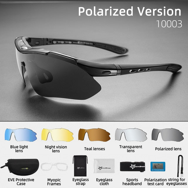 ROCKBROS Cycling Glasses Polarized Sport Bike UV400 Bike Glasses Goggles Running Sunglasses