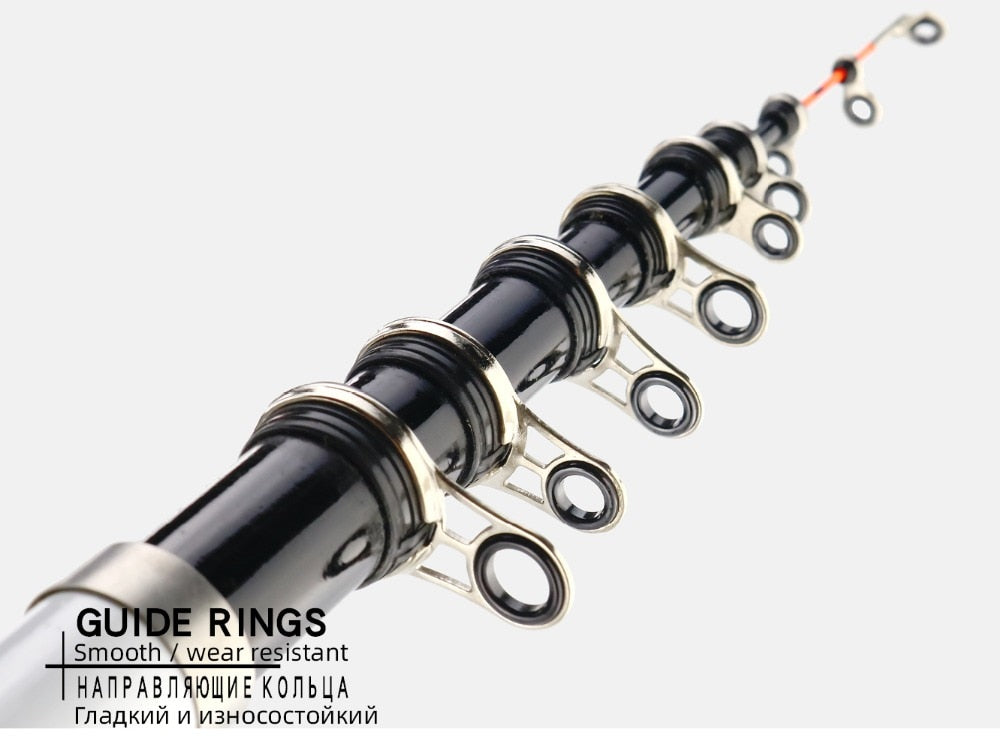 Telescopic Rock Fishing Rod Spinning Fly Carp Feeder Carbon Fiber Pesca Mini Travel Rod