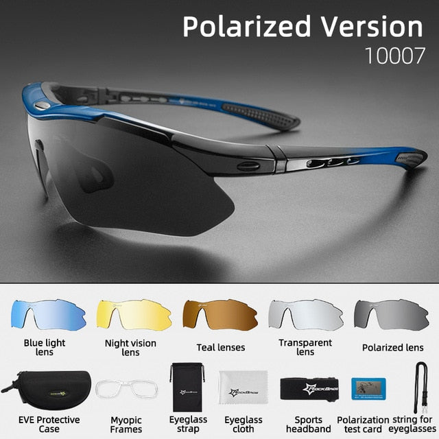 ROCKBROS Cycling Glasses Polarized Sport Bike UV400 Bike Glasses Goggles Running Sunglasses