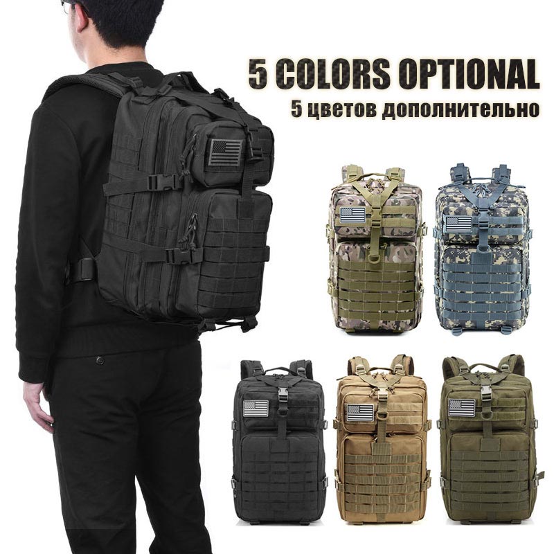 50L Large Capacity Man Army Tactical Backpacks Military Assault Bags 900D Waterproof Outdoor Sport