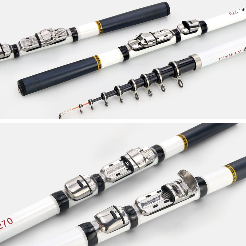 Telescopic Rock Fishing Rod Spinning Fly Carp Feeder Carbon Fiber Pesca Mini Travel Rod