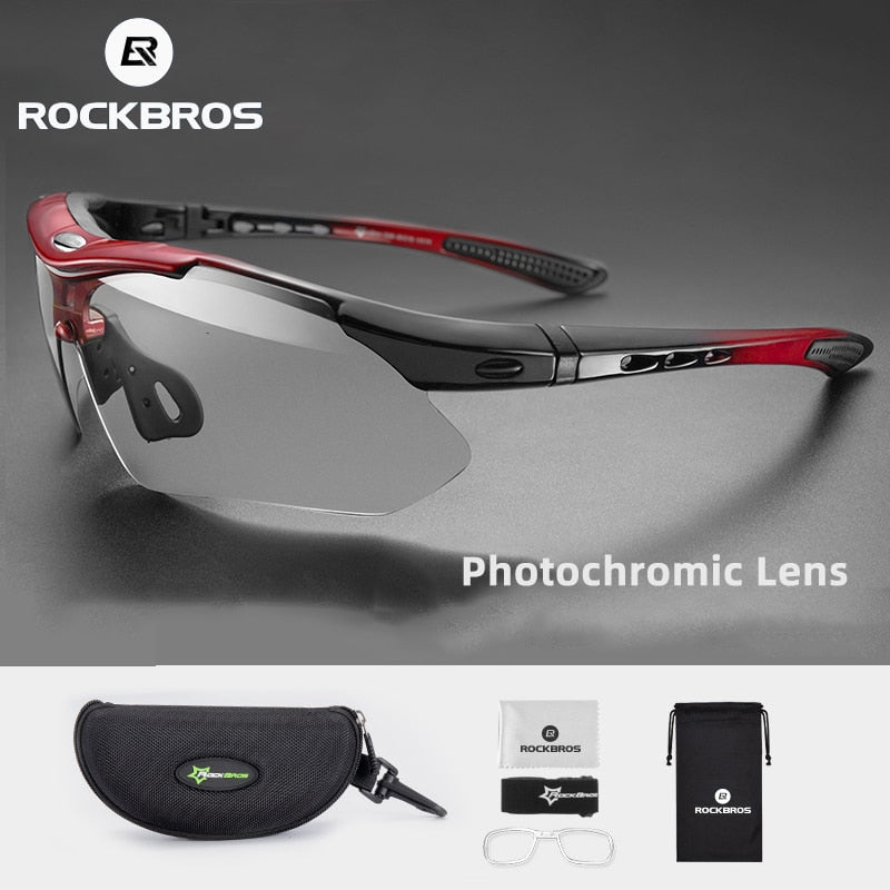 ROCKBROS Photochromic Cycling Glasses Bicycle UV400 Sports Eyewear Ultralight Riding Sunglasses