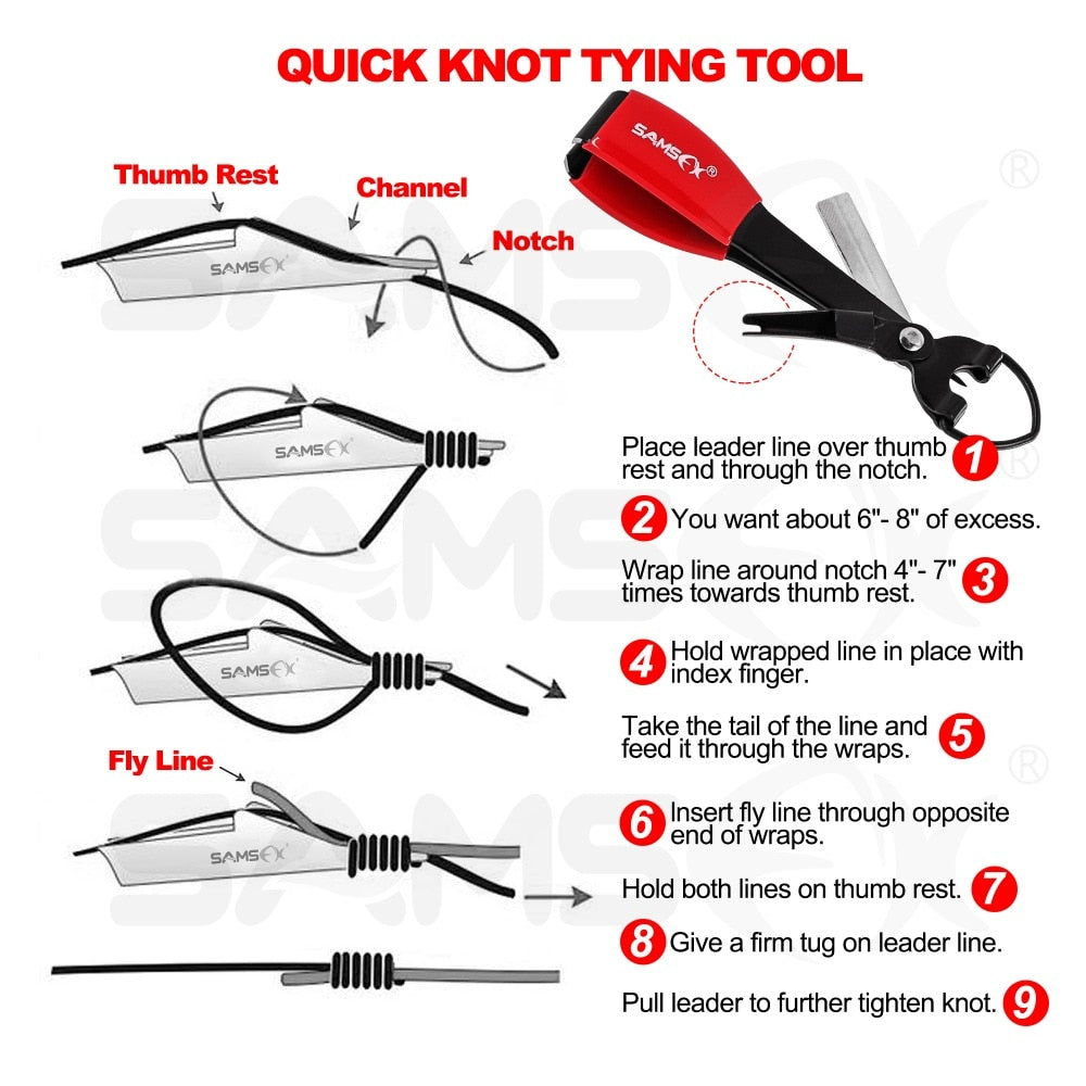 Pro Fast Tie Fishing Quick Knot Tool Nail Knotter Tying Line Cutter Clipper Nipper w/ Zinger Retractor