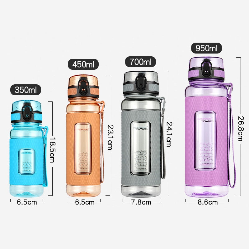 UZSPACE Sport Water Bottles BPA Free Portable Gym Anti-fall Leak-proof Large Capacity Fitness Kettle