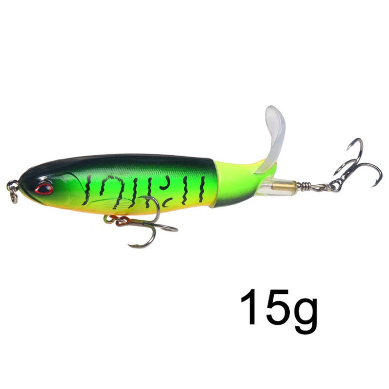 1PCS Whopper Popper 10cm/14cm Topwater Fishing Lure Artificial Bait Hard Plopper Soft Rotating Tail