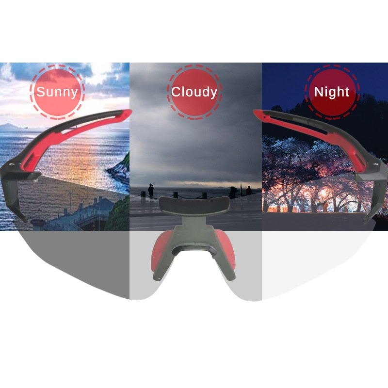 ROCKBROS Photochromic Cycling Glasses Bicycle UV400 Sports Eyewear Ultralight Riding Sunglasses