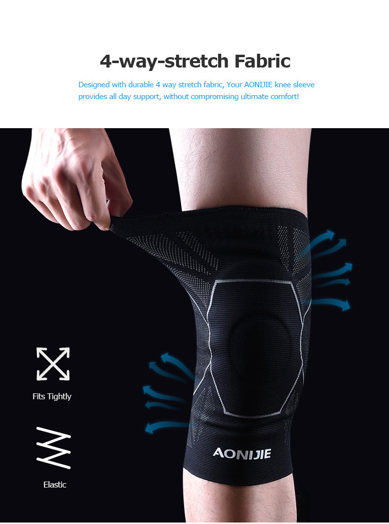 E4108 One Piece Protective Knee Brace Support Compression Sleeve Knee Pad Wrap Volleyball Kneepad