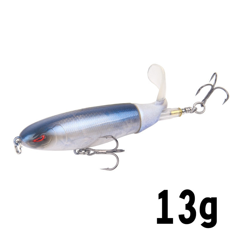 1PCS Whopper Popper 10cm/14cm Topwater Fishing Lure Artificial Bait Hard Plopper Soft Rotating Tail