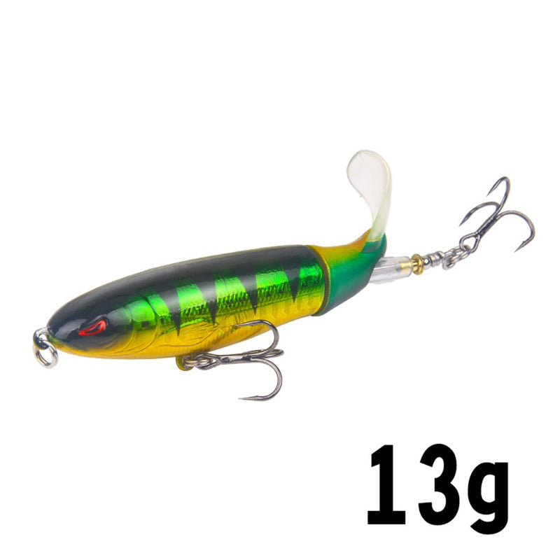 1PCS Whopper Popper 10cm/14cm Topwater Fishing Lure Artificial Bait Hard Plopper Soft Rotating Tail