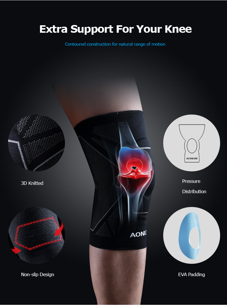 E4108 One Piece Protective Knee Brace Support Compression Sleeve Knee Pad Wrap Volleyball Kneepad