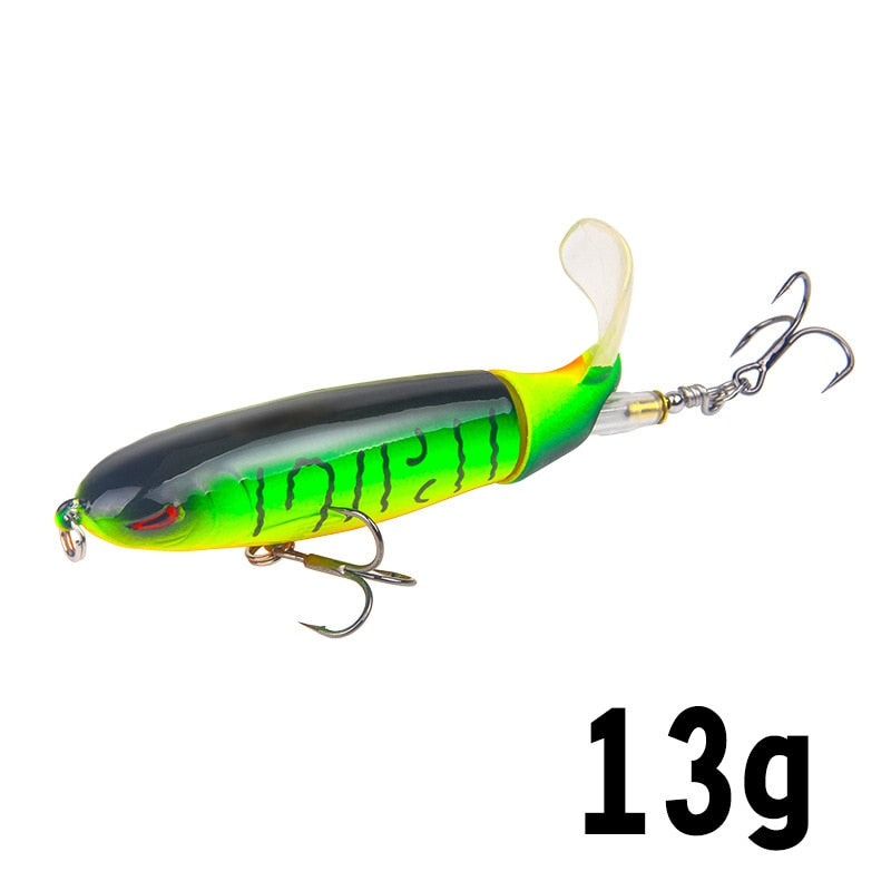 1PCS Whopper Popper 10cm/14cm Topwater Fishing Lure Artificial Bait Hard Plopper Soft Rotating Tail