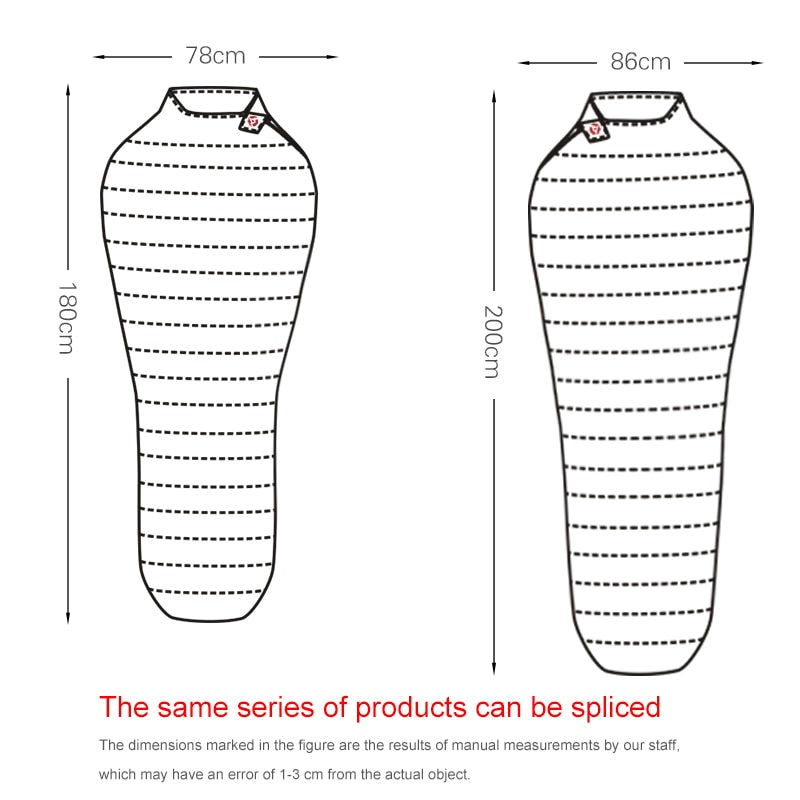 Ultra-Light Outdoor Camping Down Sleeping Bag Nylon Mummy Three Season Goose Down Sleeping Bag