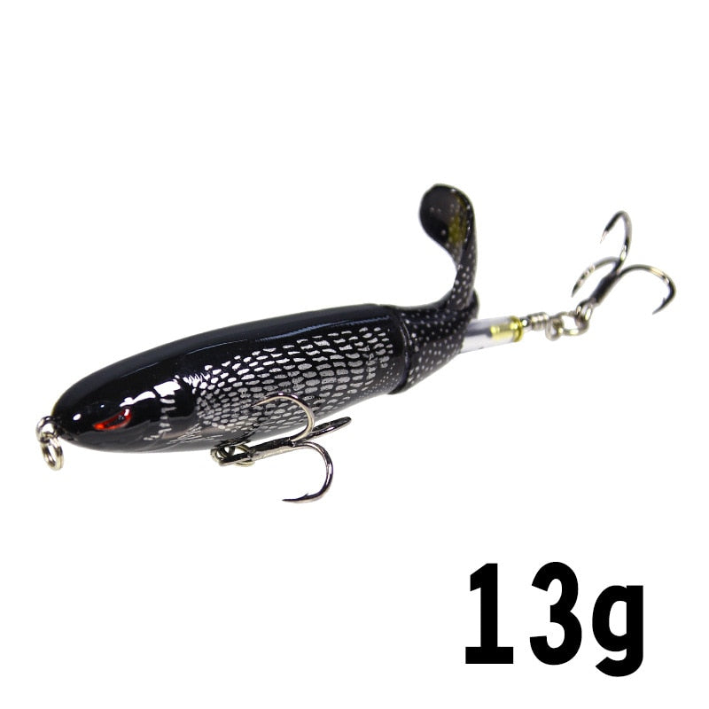 1PCS Whopper Popper 10cm/14cm Topwater Fishing Lure Artificial Bait Hard Plopper Soft Rotating Tail