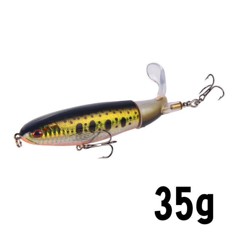 1PCS Whopper Popper 10cm/14cm Topwater Fishing Lure Artificial Bait Hard Plopper Soft Rotating Tail