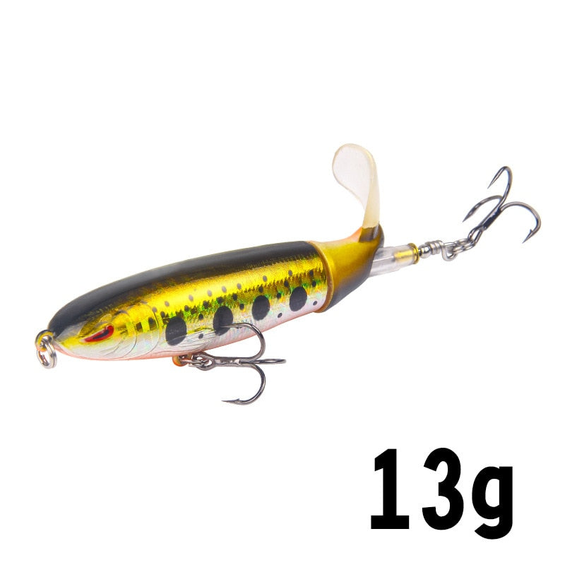 1PCS Whopper Popper 10cm/14cm Topwater Fishing Lure Artificial Bait Hard Plopper Soft Rotating Tail