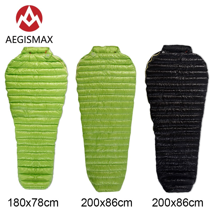Ultra-Light Outdoor Camping Down Sleeping Bag Nylon Mummy Three Season Goose Down Sleeping Bag