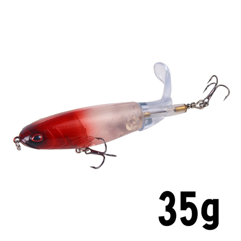 1PCS Whopper Popper 10cm/14cm Topwater Fishing Lure Artificial Bait Hard Plopper Soft Rotating Tail