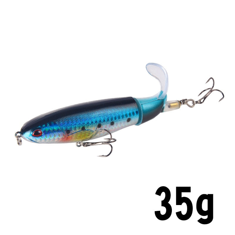 1PCS Whopper Popper 10cm/14cm Topwater Fishing Lure Artificial Bait Hard Plopper Soft Rotating Tail