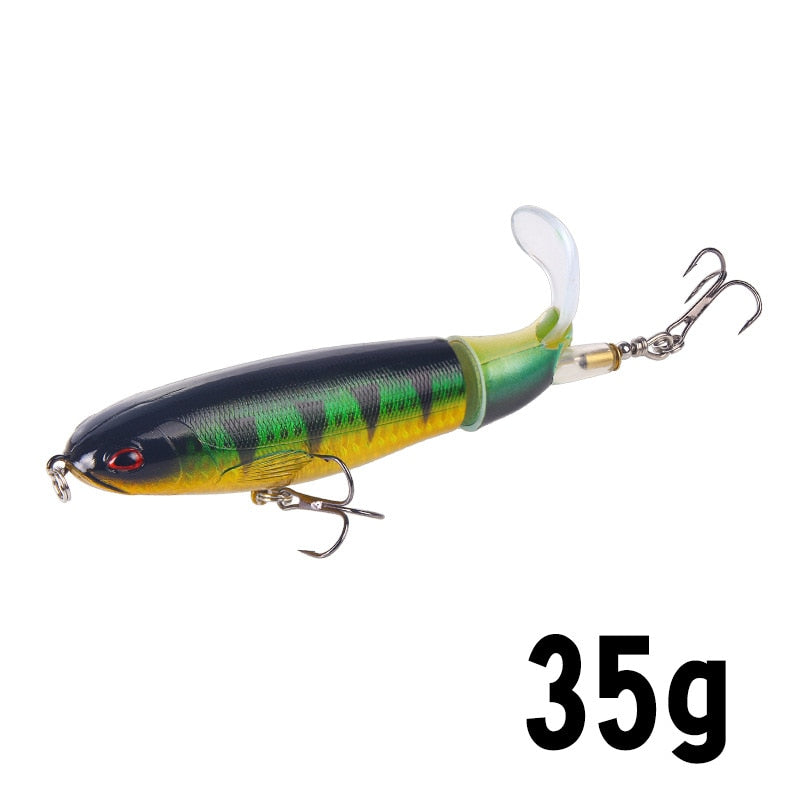 1PCS Whopper Popper 10cm/14cm Topwater Fishing Lure Artificial Bait Hard Plopper Soft Rotating Tail