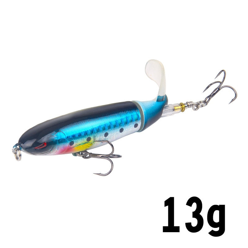 1PCS Whopper Popper 10cm/14cm Topwater Fishing Lure Artificial Bait Hard Plopper Soft Rotating Tail