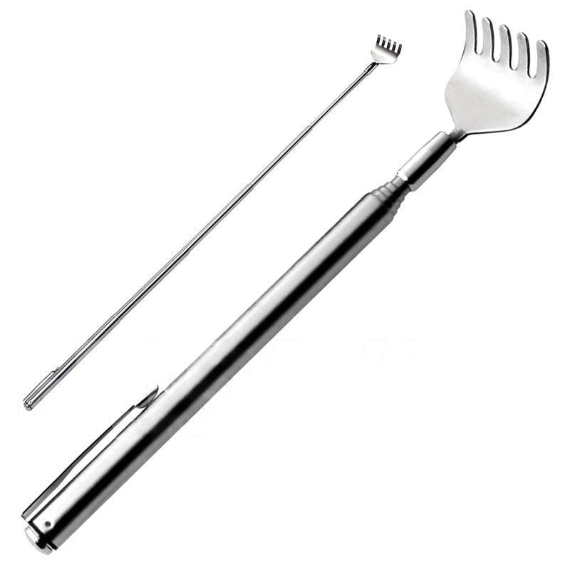 Stainless Steel Telescopic Portable Pen ClipTelescopic Back Scratcher Itch Scratch Tool