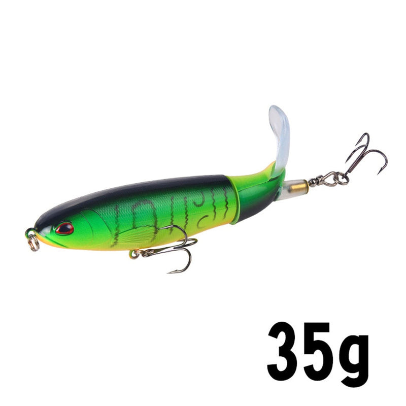 1PCS Whopper Popper 10cm/14cm Topwater Fishing Lure Artificial Bait Hard Plopper Soft Rotating Tail