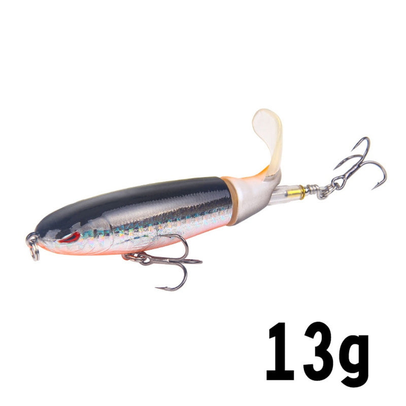 1PCS Whopper Popper 10cm/14cm Topwater Fishing Lure Artificial Bait Hard Plopper Soft Rotating Tail