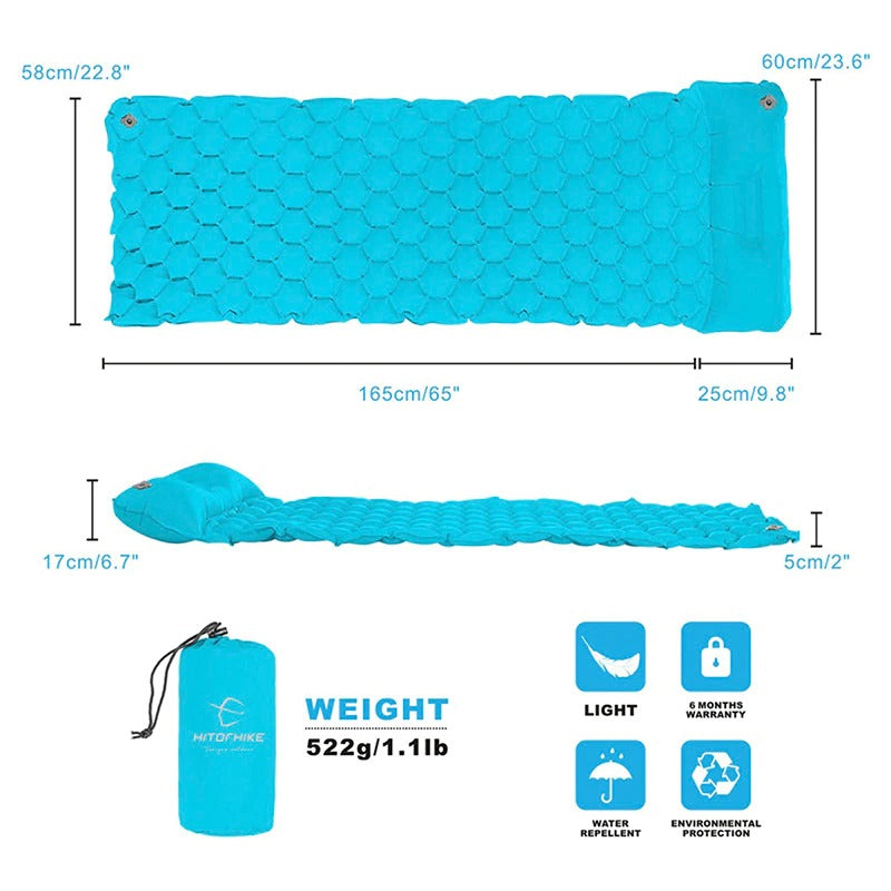 Hitorhike Topselling Inflatable Sleeping Pad Camping Mat With Pillow air mattress Sleeping Cushion