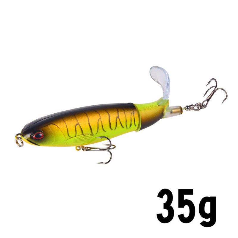 1PCS Whopper Popper 10cm/14cm Topwater Fishing Lure Artificial Bait Hard Plopper Soft Rotating Tail