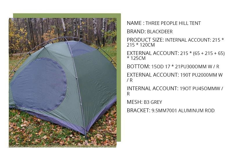 Archeos 3P Tent Backpacking Tent Outdoor Camping 4 Season Tent With Snow Skirt Double Layer