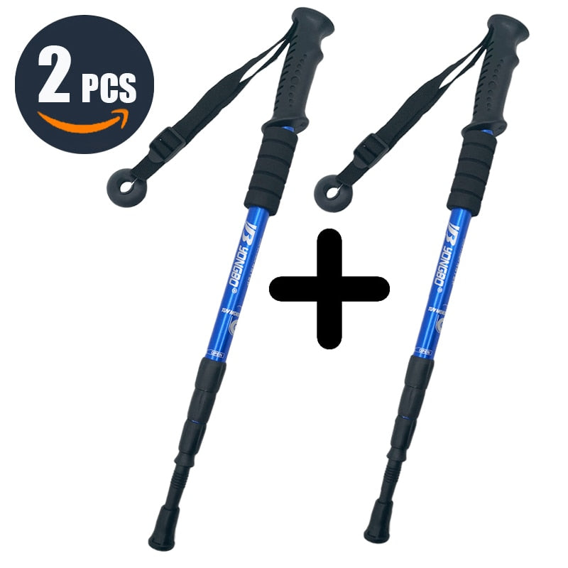 Walking Adjustable Trekking Pole Anti Shock Ultra Light Alpinism Poles Telescopic Ultralight