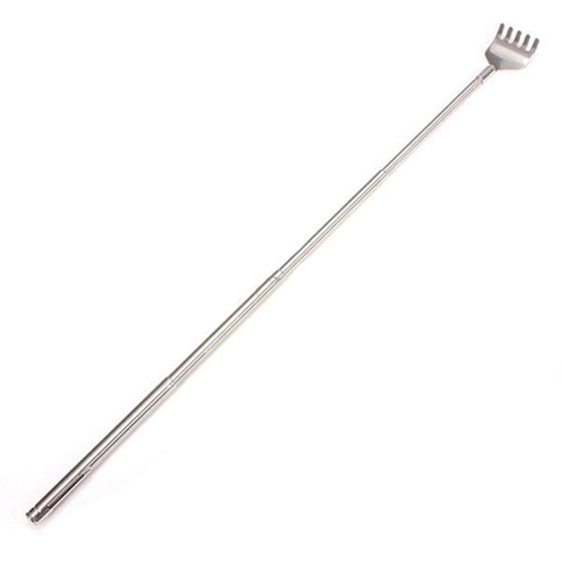 Practical Handy Portable Adjustable Stainless Pen Clip Back Scratcher Telescopic