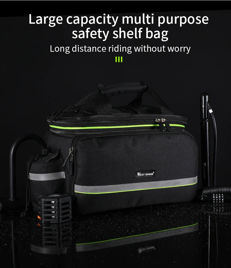 Waterproof Bike Seat Pannier Pack Luggage Cycling Bag 10-25L Bicycle Pannier Bag with Rain Cover