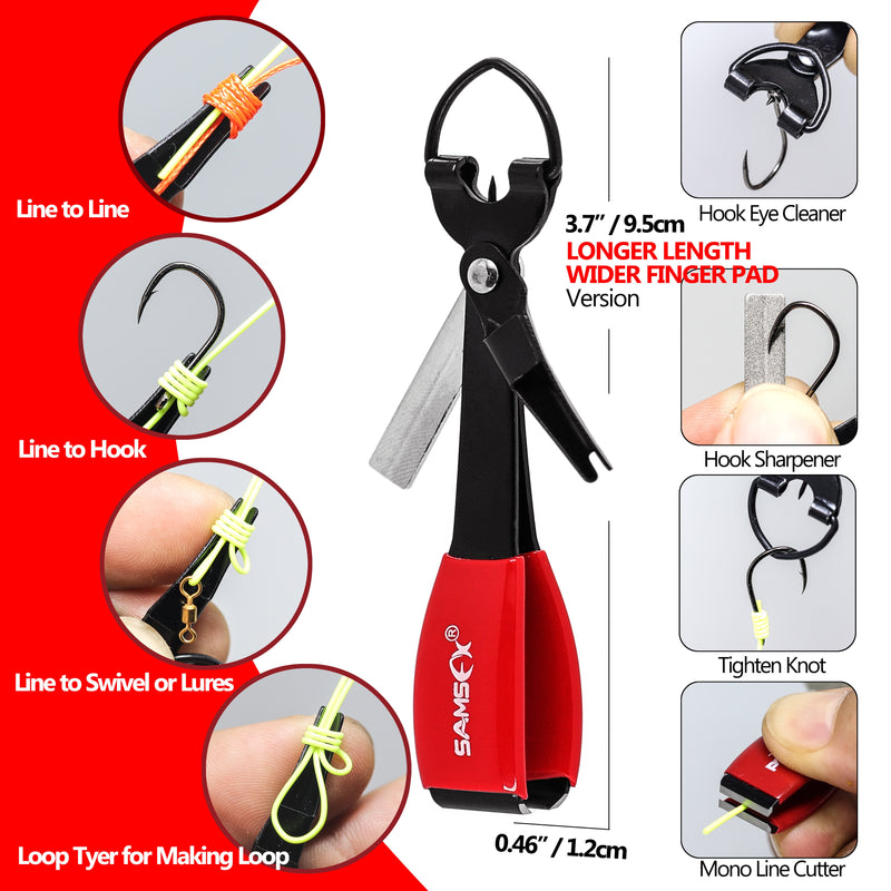 Pro Fast Tie Fishing Quick Knot Tool Nail Knotter Tying Line Cutter Clipper Nipper w/ Zinger Retractor