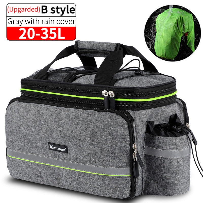 WEST BIKING Waterproof Bike Seat Pannier Pack Luggage Cycling Bag 10-25L Bicycle Pannier Bag