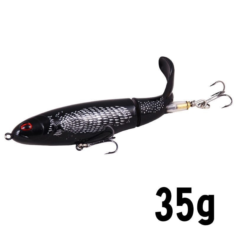 1PCS Whopper Popper 10cm/14cm Topwater Fishing Lure Artificial Bait Hard Plopper Soft Rotating Tail