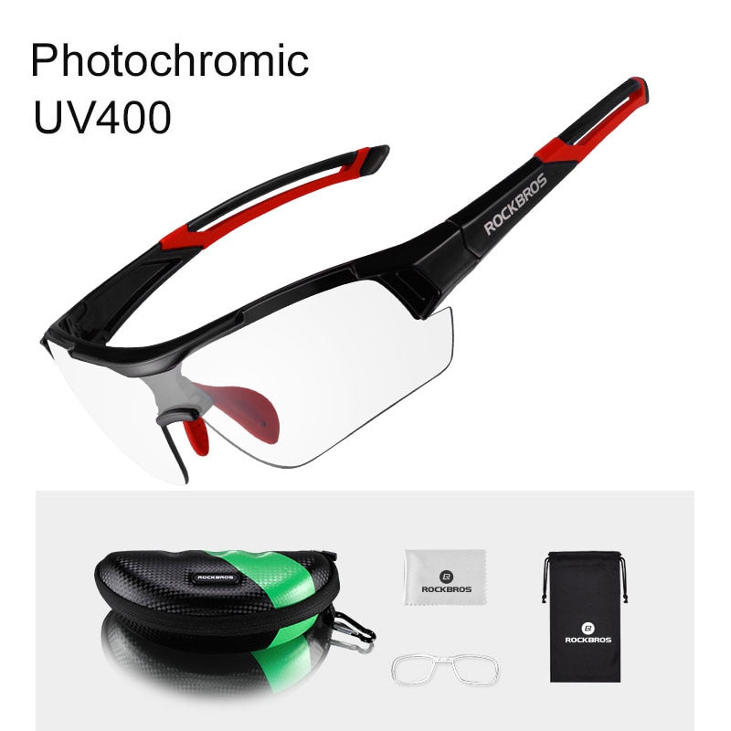 ROCKBROS Photochromic Cycling Glasses Bicycle UV400 Sports Eyewear Ultralight Riding Sunglasses
