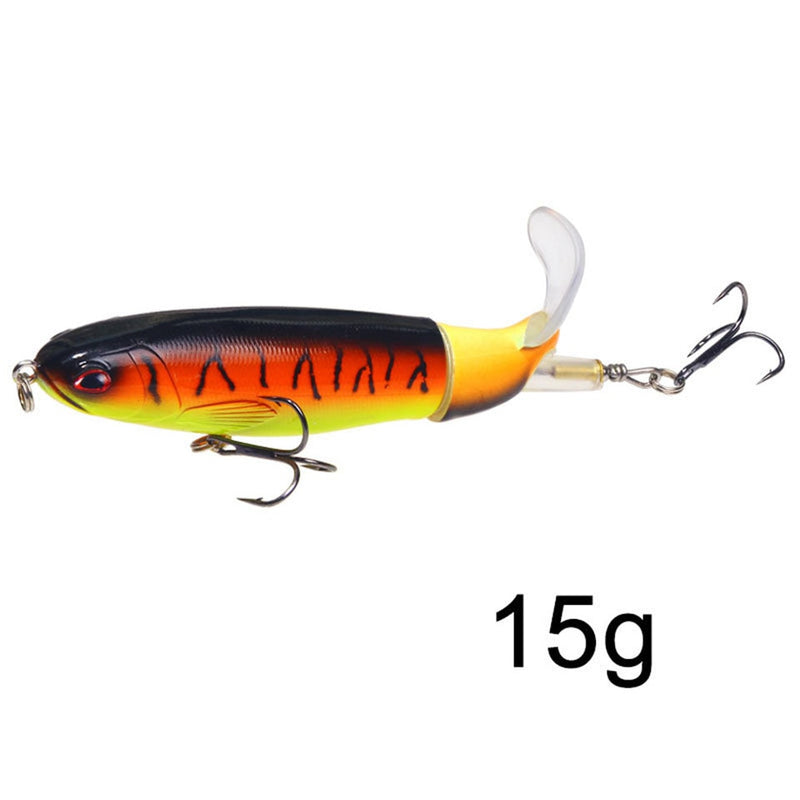 1PCS Whopper Popper 10cm/14cm Topwater Fishing Lure Artificial Bait Hard Plopper Soft Rotating Tail