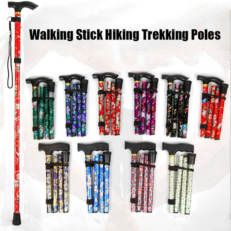 Telescopic Walking Sticks Collapsible Cane Trusty Running Canes Folding Hiking Trekking Poles