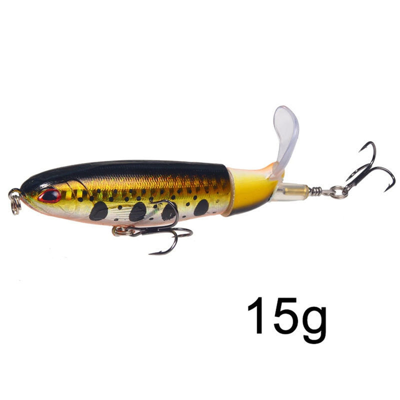 1PCS Whopper Popper 10cm/14cm Topwater Fishing Lure Artificial Bait Hard Plopper Soft Rotating Tail