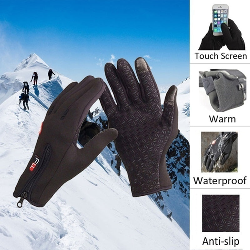 Winter Gloves for Men Waterproof Windproof Cold Gloves Snowboard Motorcycle Riding Driving Warm