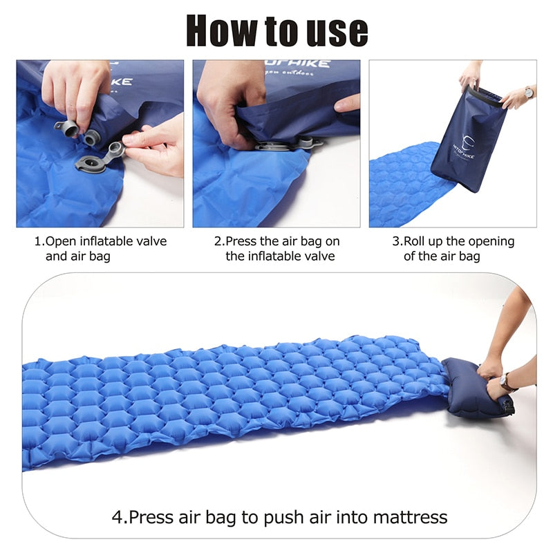 Hitorhike/Homful Outdoor Sleeping Pad Camping Mat Air Pump Inflator Ultra Light Portable Fast inflation