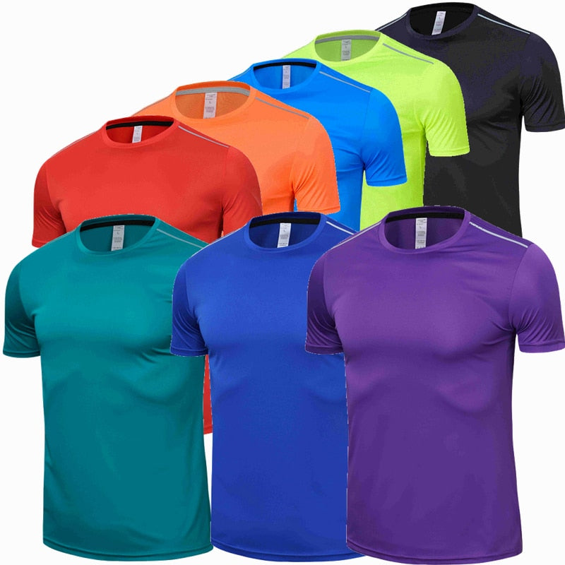 High quality spandex Men Women Kids Running T Shirt Quick Dry Fitness Shirt Training Exercise